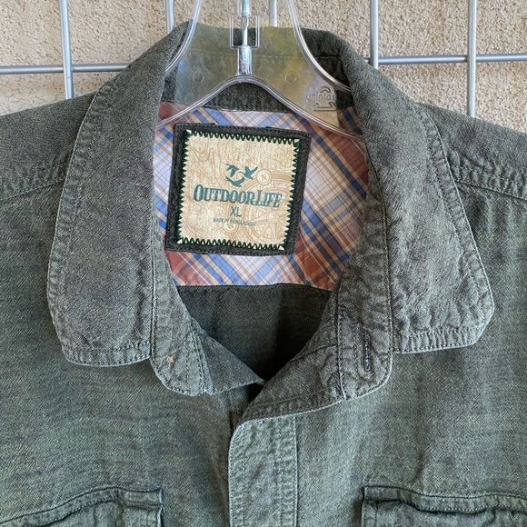 Men's Military Green Outdoor Camper Hunter Shirt - Picture 3 of 3